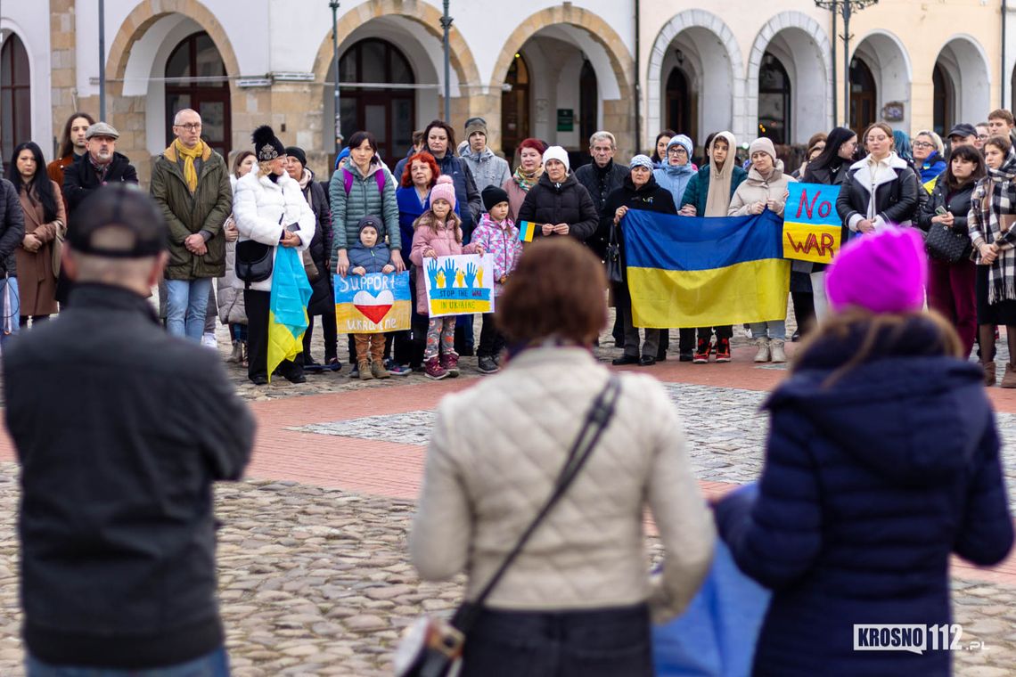 W Krośnie solidarni z Ukrainą [ZDJĘCIA]