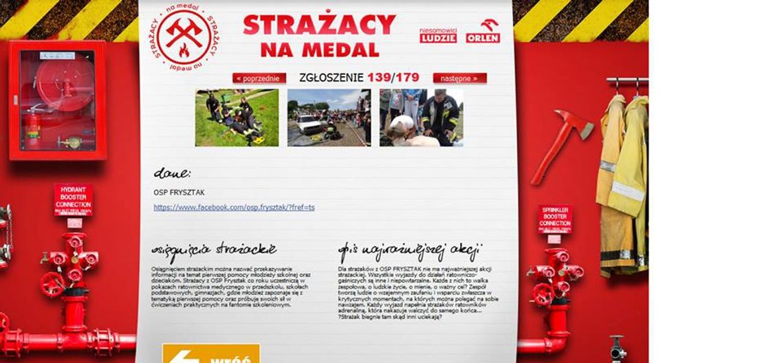 Strażacy na medal: Zagłosuj na OSP Frysztak