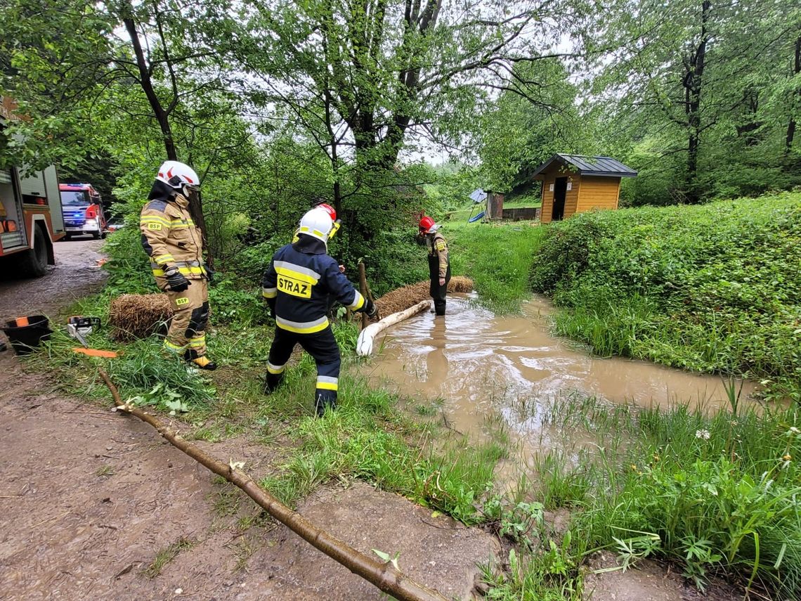 Strażacy wezwani do uszkodzonych zapór sorpcyjnych w Głębokiem