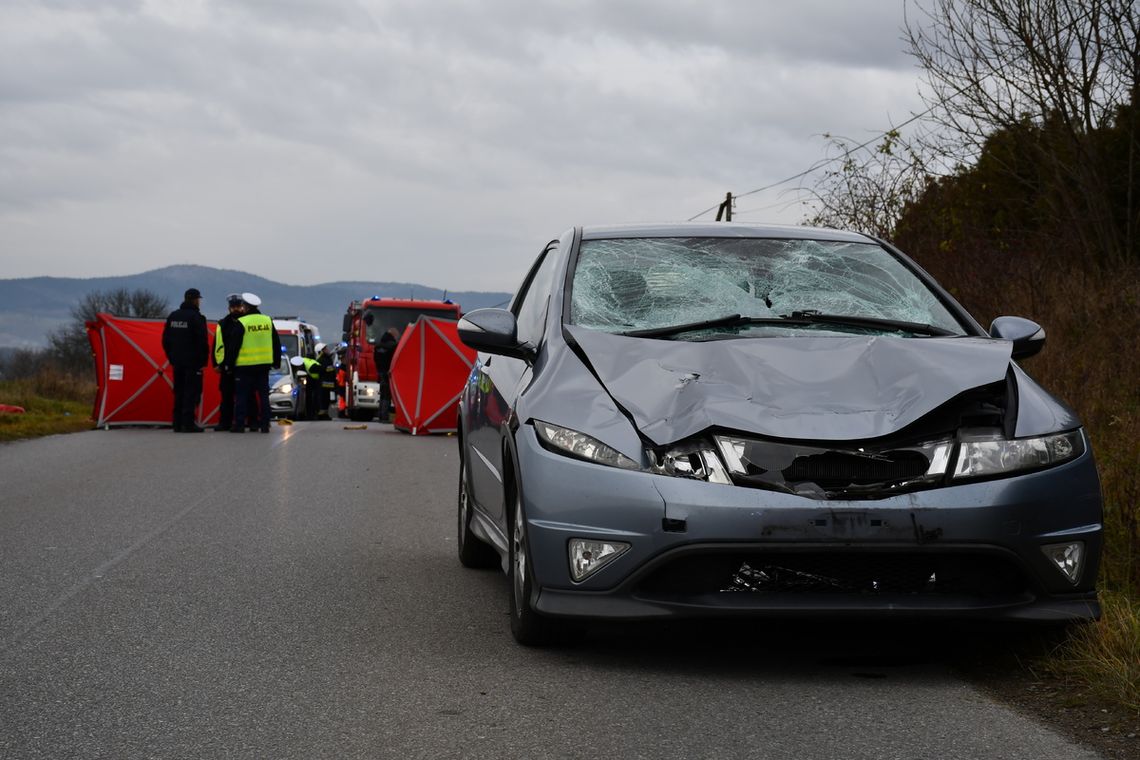 Tragedia pod Jasłem. Śmiertelne potrącenie kobiety, trwa walka o życie drugiej potrąconej [AKTUALIZACJA: Nie żyją dwie kobiety]