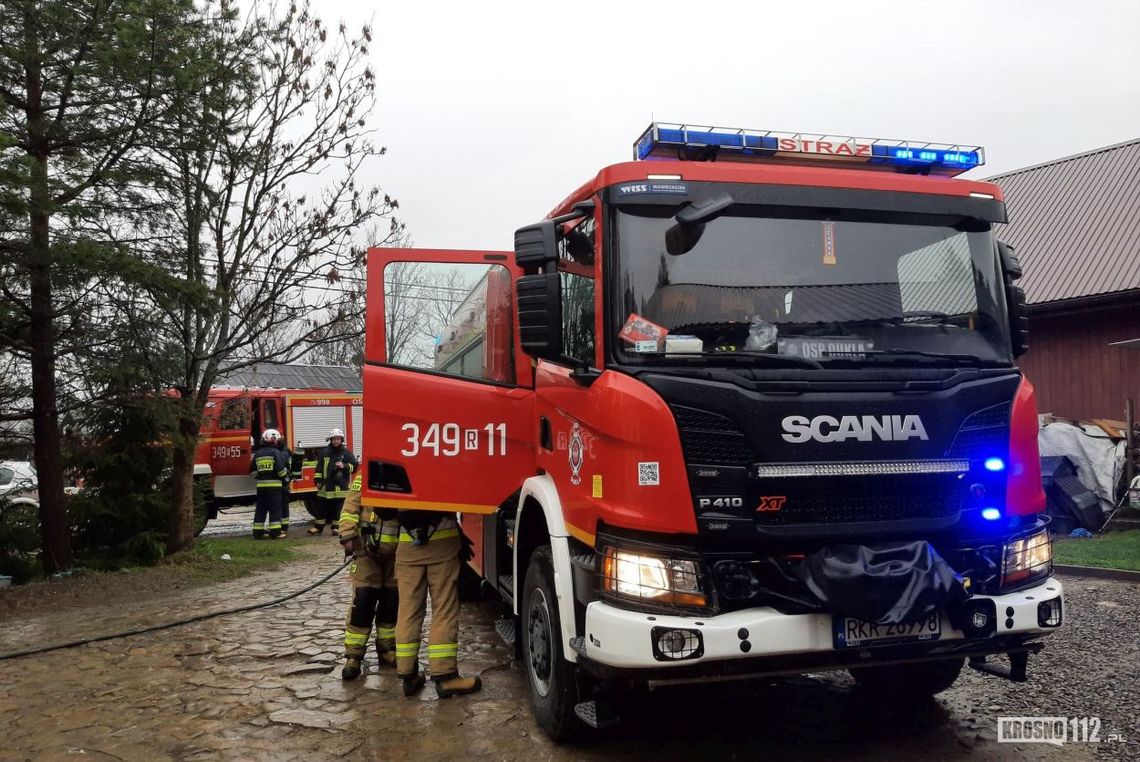 ? Trzciana. Pożar w domu. Dwie osoby ranne