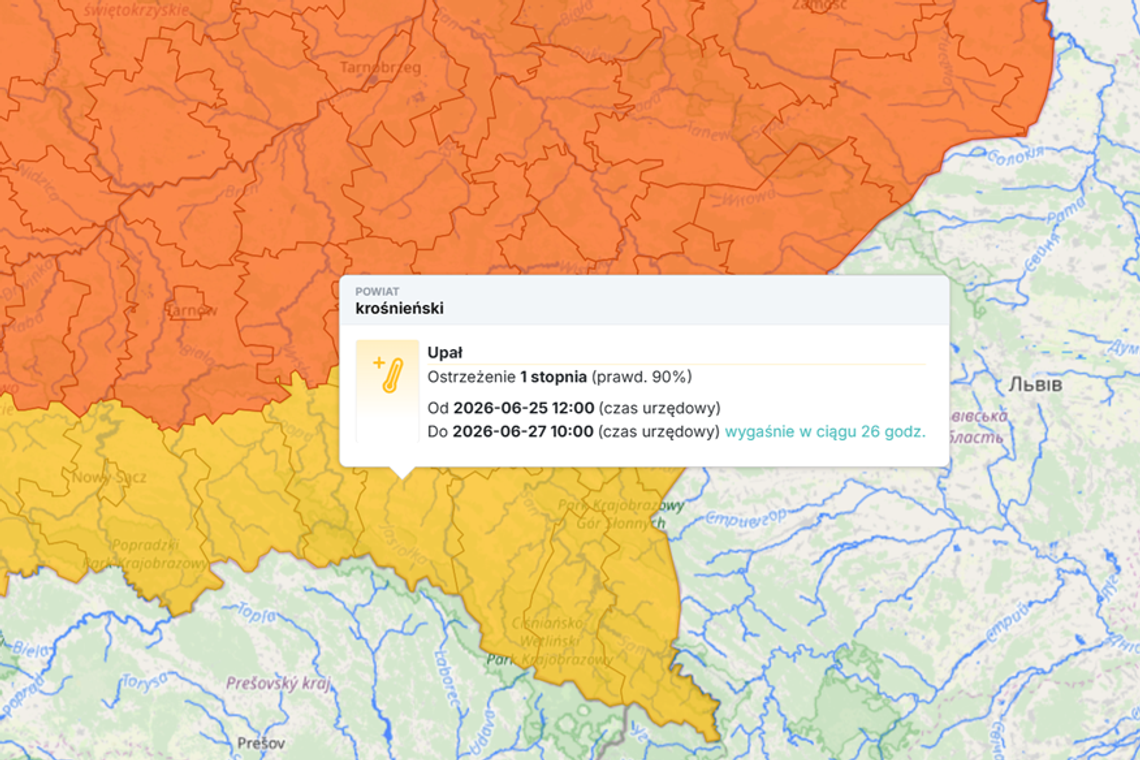 Upał na Podkarpaciu. W części regionu alert 2. stopnia, temperatury do 33 stopni