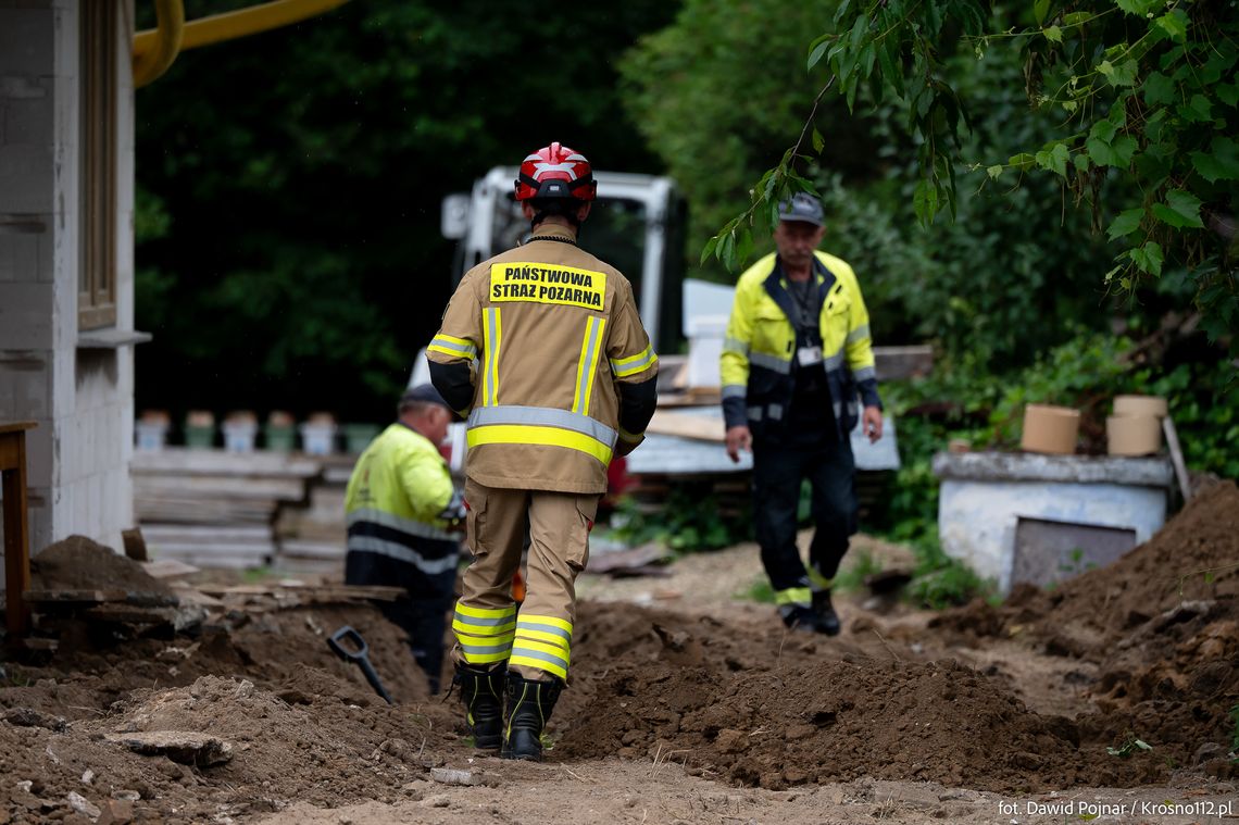 Uszkodzony gazociąg w Krościenku Wyżnym