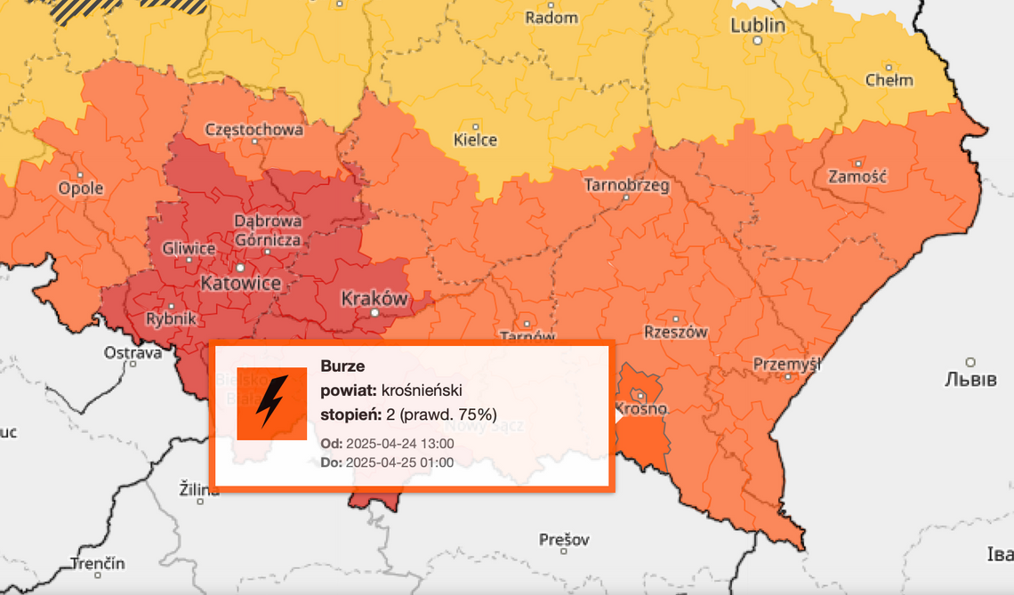 Uwaga na silne burze!