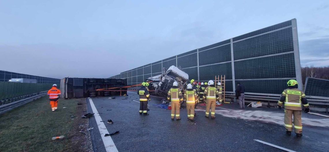 Uwaga! Wypadek na podkarpackim odcinku autostrady A4