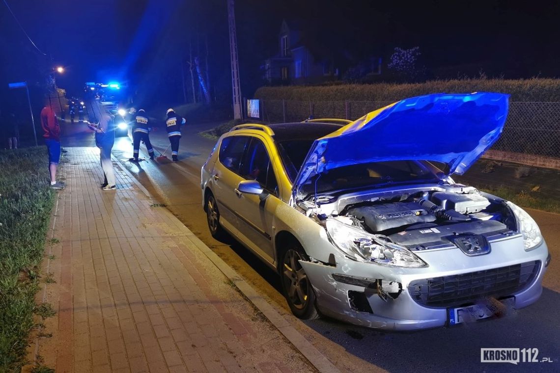 Wieczorna kolizja BMW i Peugeota w Łężanach. Na szczęście bez rannych