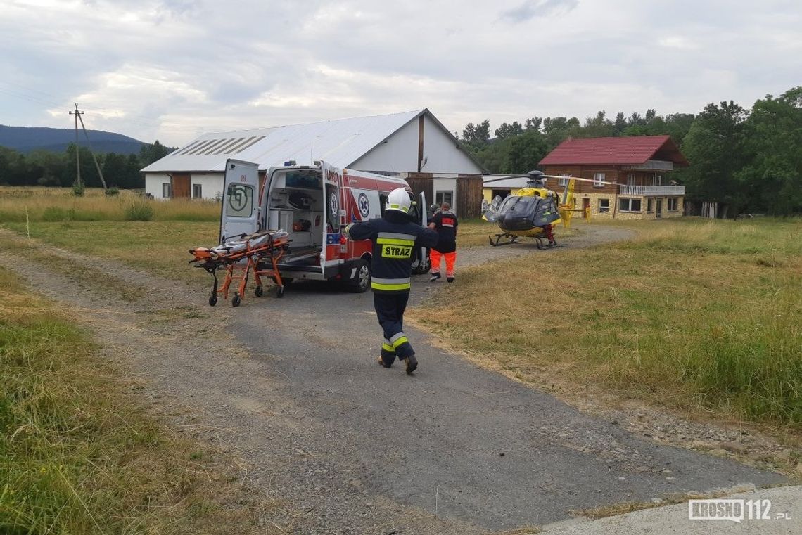 Wypadek chłopca na rowerze. Ratownicy w akcji