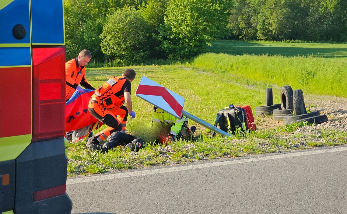 Wypadek motocyklistki w Żeglcach