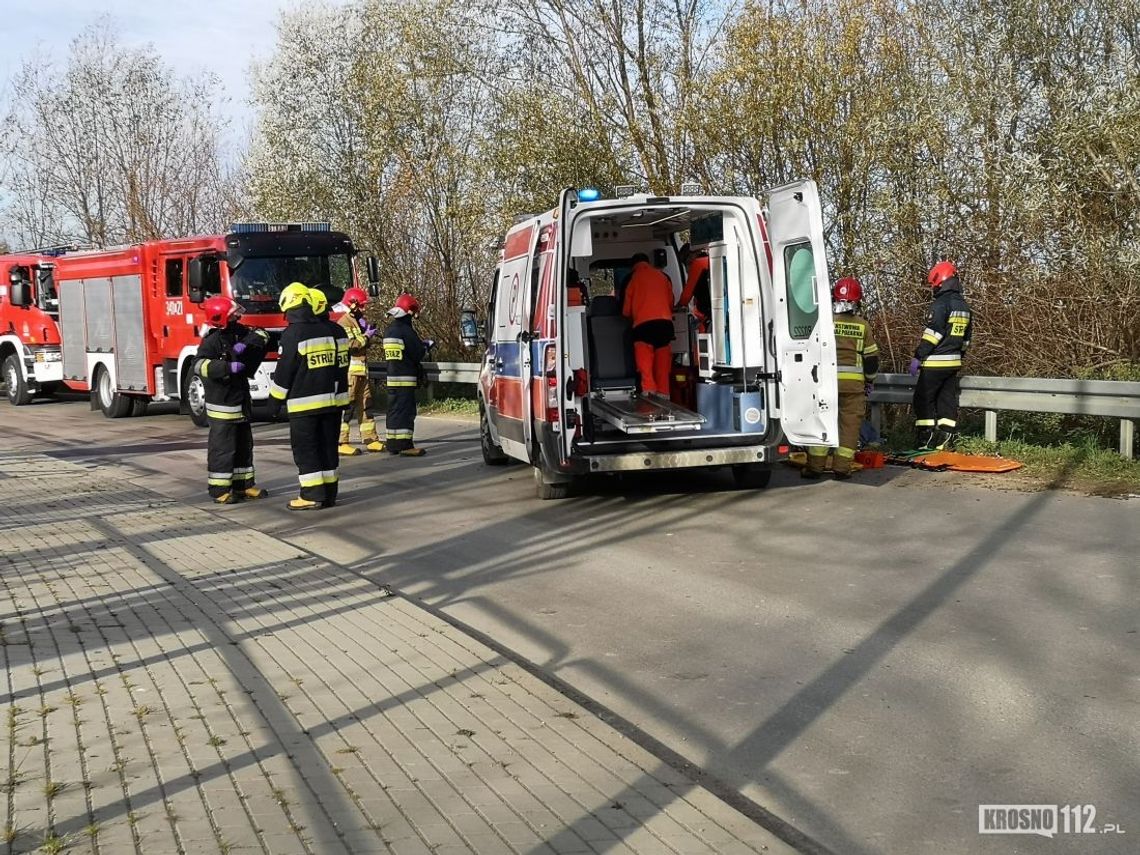 Wypadek motocyklisty na Krośnieńskiej we Wróbliku Królewskim