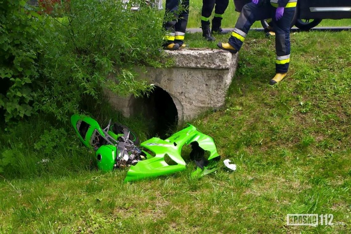 Wypadek motocyklisty w Lubatówce
