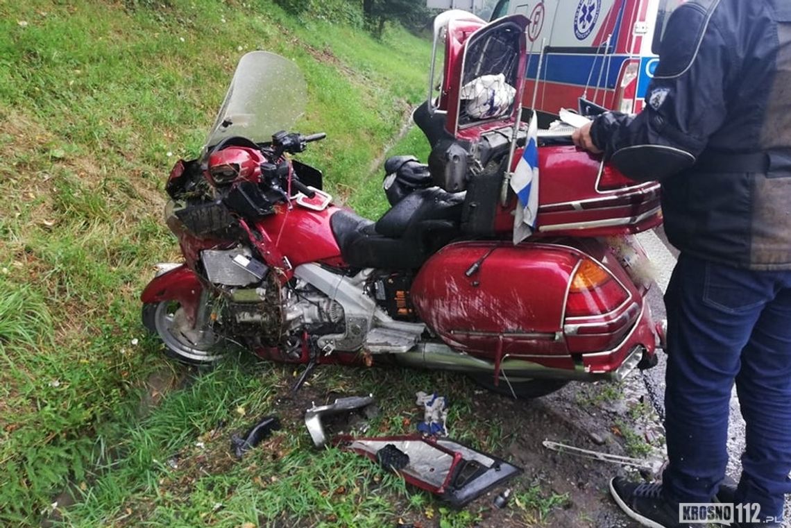 Wypadek na DK19. Ranny motocyklista