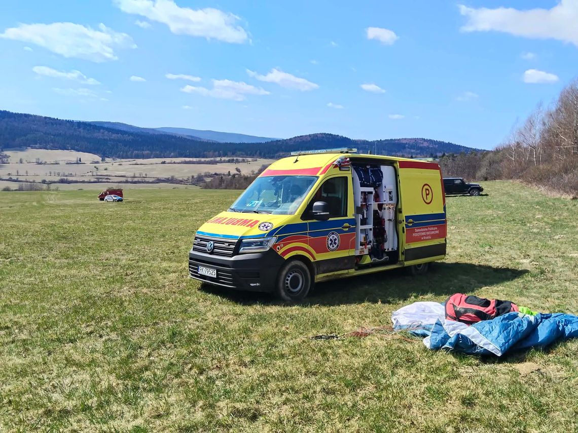 Wypadek paralotniarza w Mszanie Wypadek paralotniarza w Mszanie