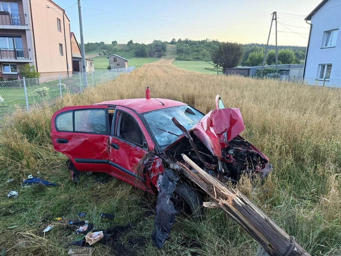 Wypadek pod Jasłem. Mężczyźni doznali licznych złamań kończyn
