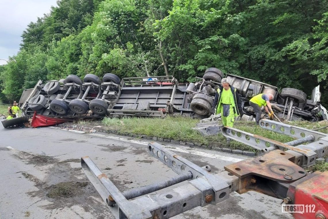 Wypadek polskiej ciężarówki na granicy polsko-słowackiej