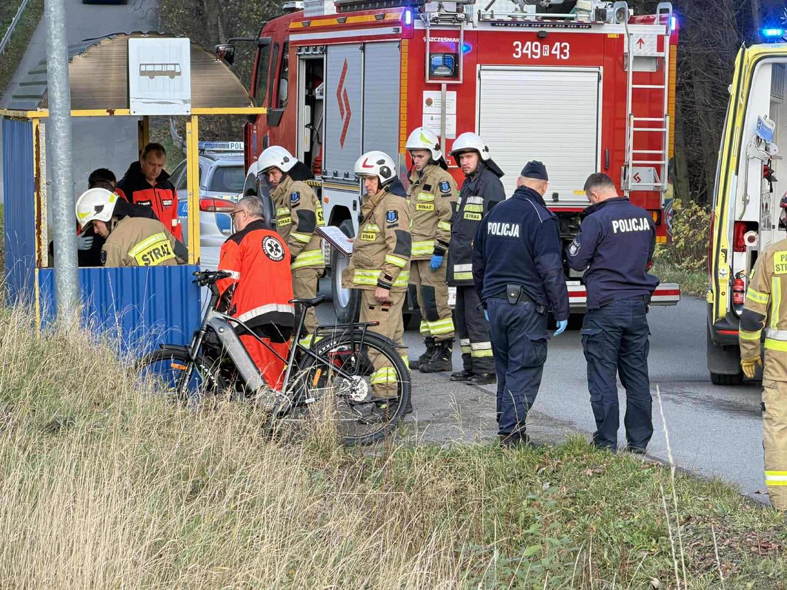 Wypadek rowerzysty w Czarnorzekach Wypadek rowerzysty w Czarnorzekach