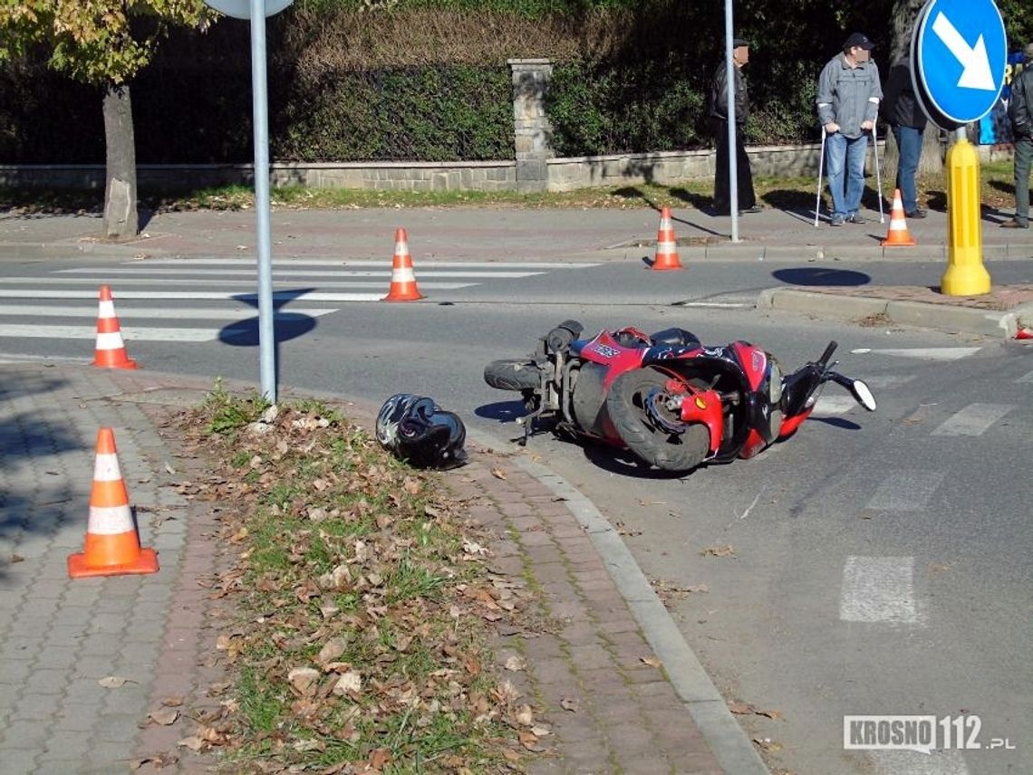 Wypadek skutera na rondzie Honorowych Dawców Krwi