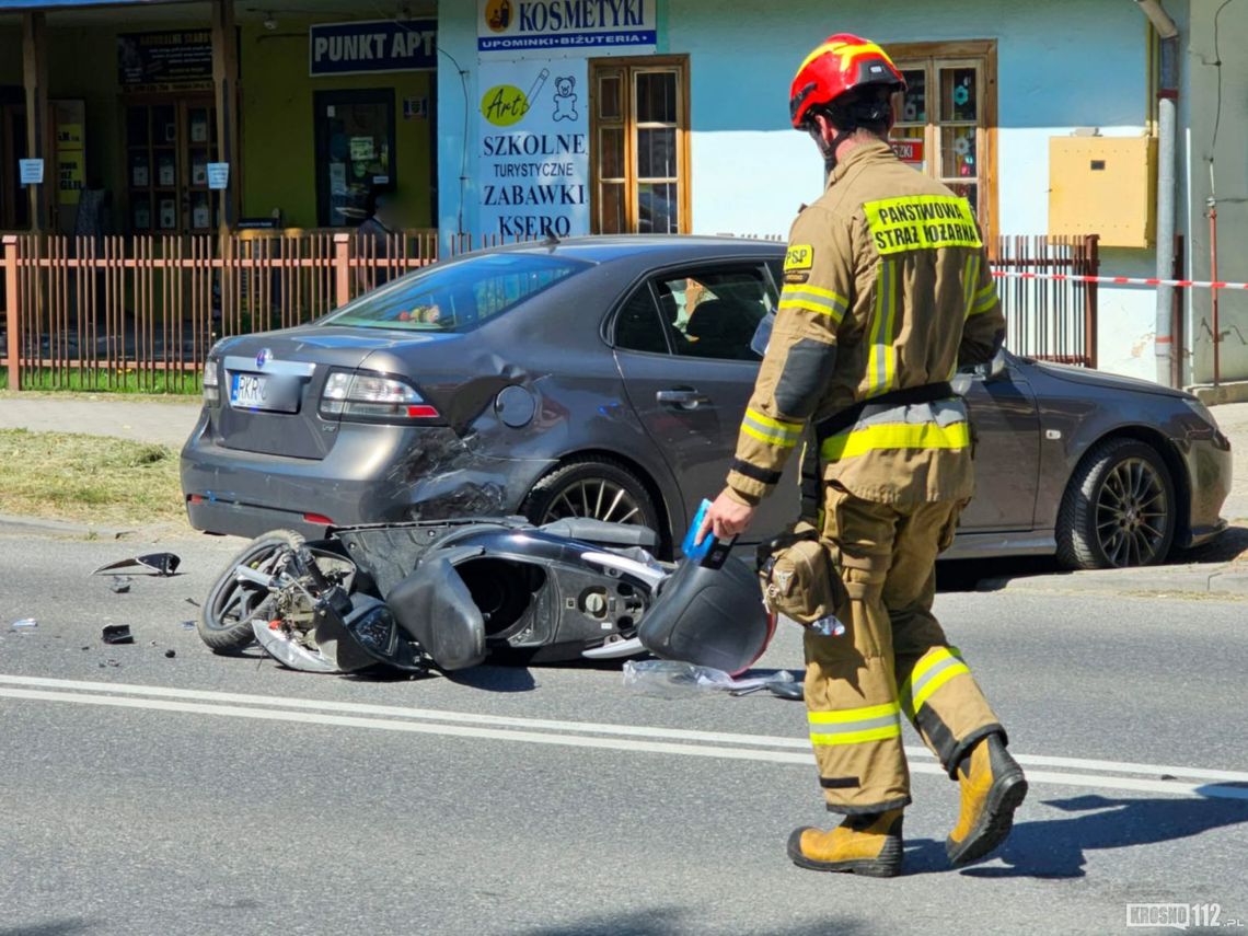 Wypadek w Rymanowie-Zdroju, Ranny motorowerzysta