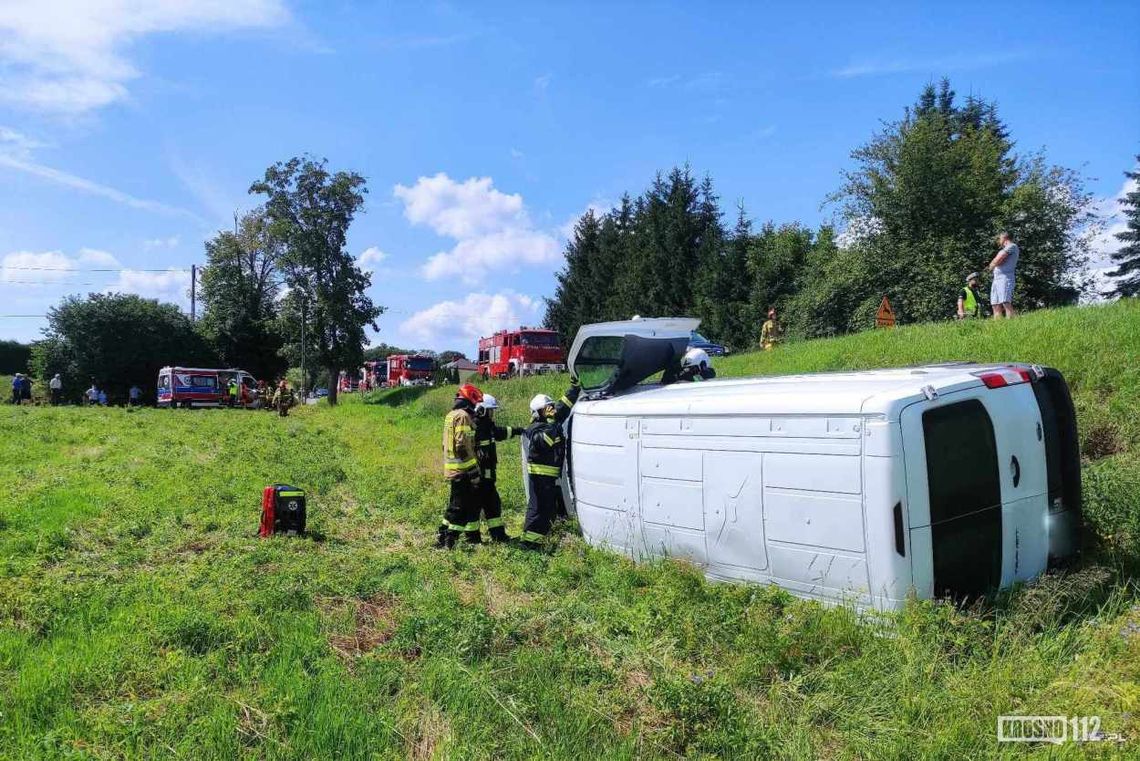 Wypadek w Szebniach. DK28 zablokowana