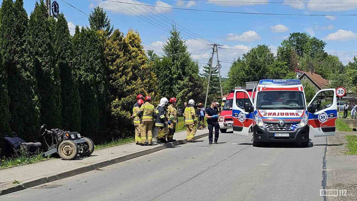 Wypadek z udziałem ciągnika rolniczego typu SAM w Lubatówce