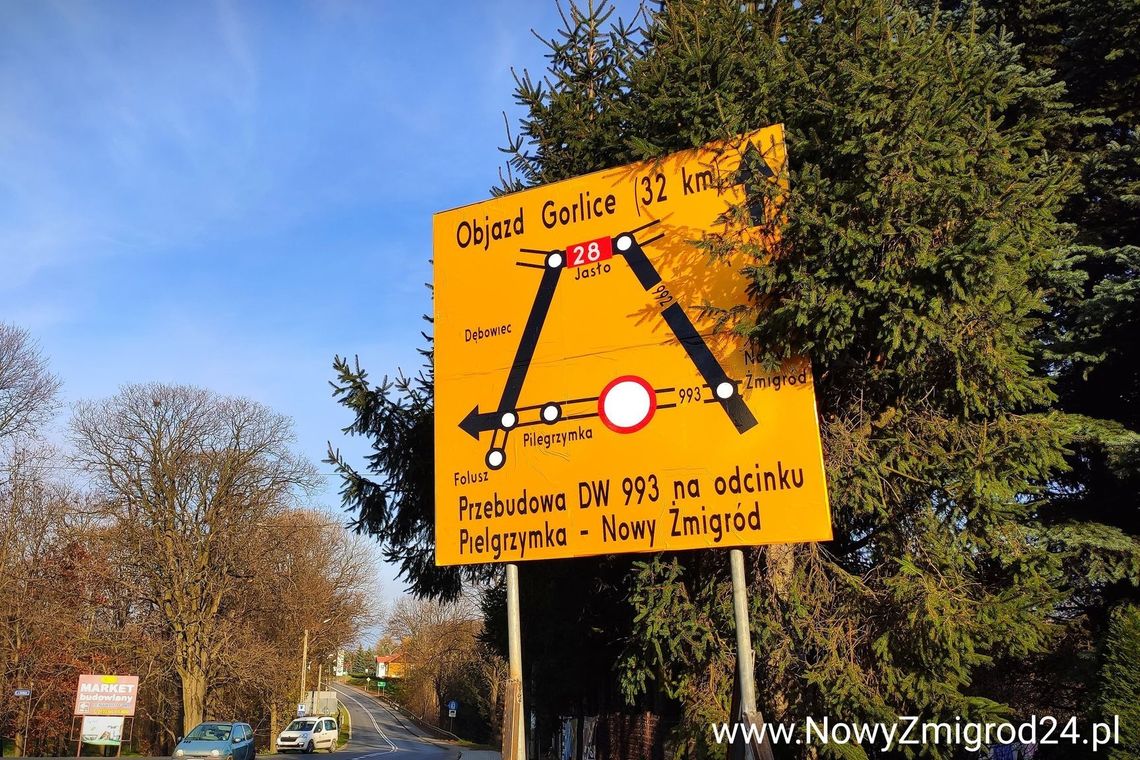 Zamknięcie drogi wojewódzkiej nr 993 od Nowego Żmigrodu do Pielgrzymki