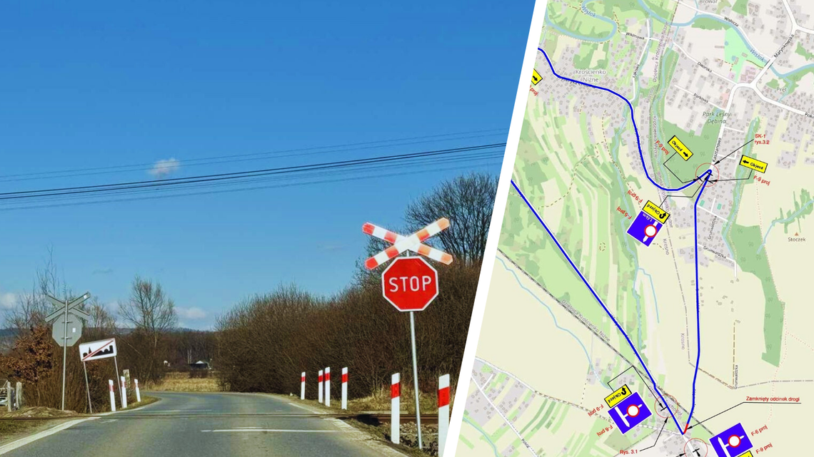 Zamknięta droga łącząca Krosno, Krościenko Wyżne i Łężany