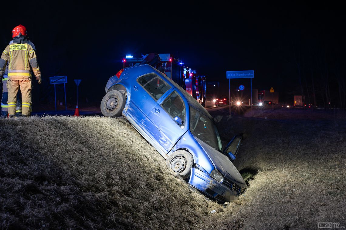 Zdarzenie drogowe na granicy Komborni i Woli Komborskiej na DK19