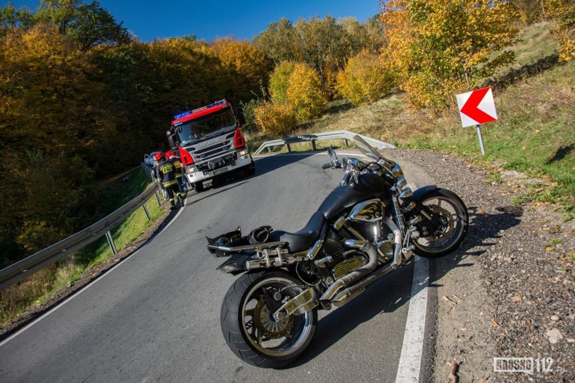 Zderzenie dwóch motocyklistów na serpentynach łączących Bóbrkę, Wietrzno i Równe
