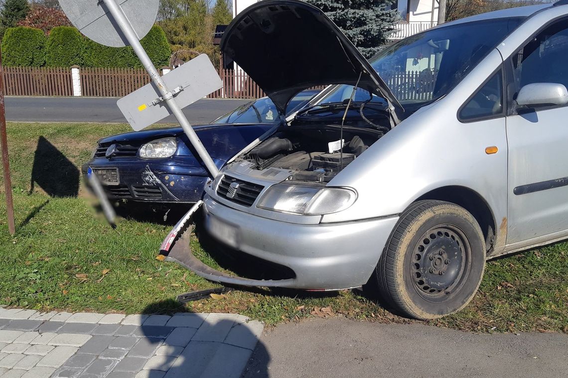 Zderzenie dwóch pojazdów w Posadzie Jaśliskiej