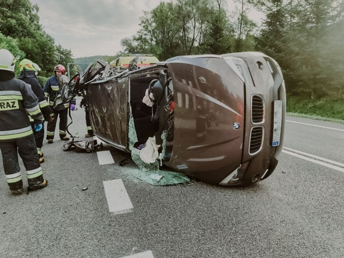 Zderzenie dwóch pojazdów w Zboiskach