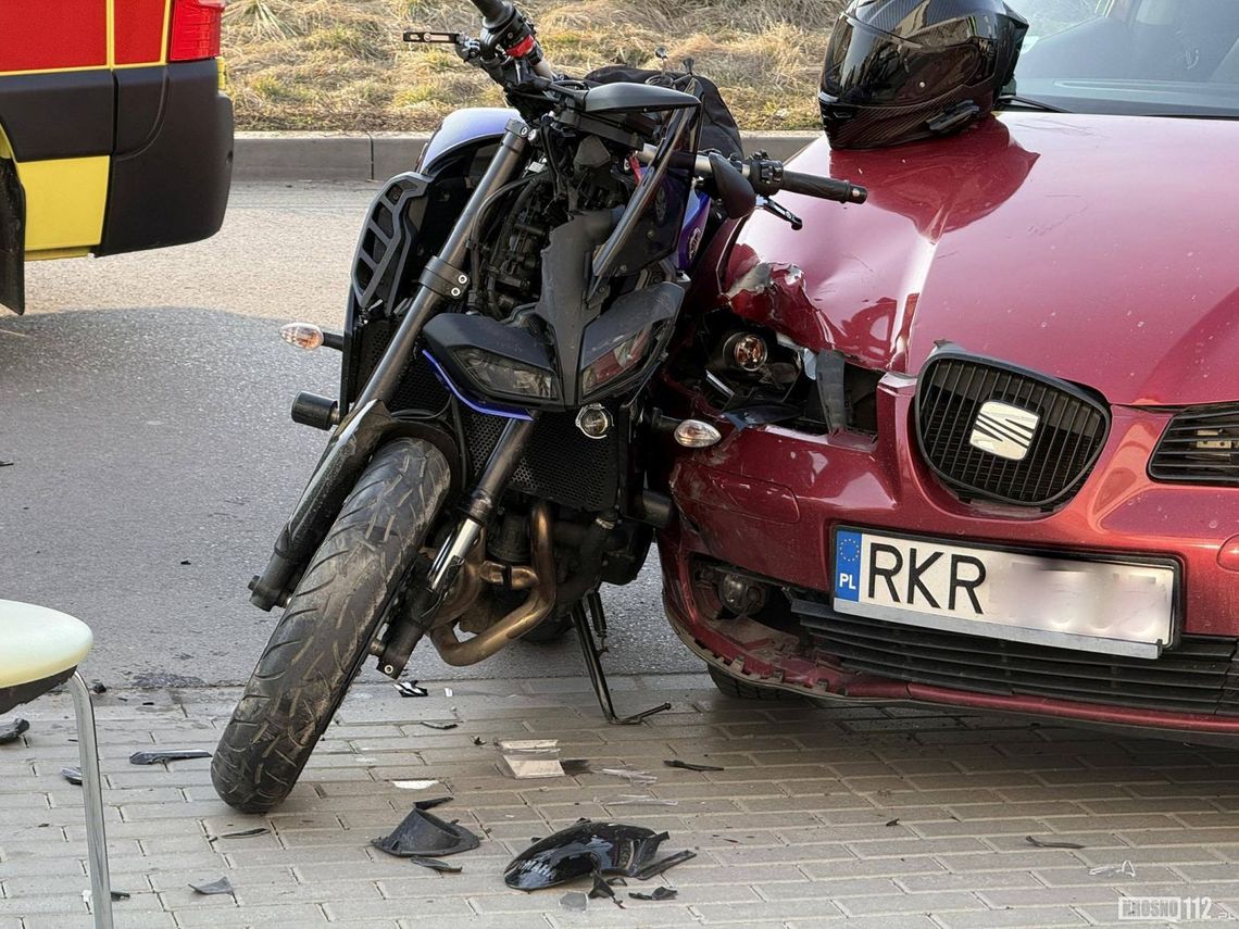 Zderzenie motocyklisty z osobówką w Krościenku Wyżnym