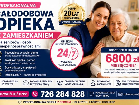 Całodobowa opieka z zamieszkaniem dla seniorów - organizacja nawet w kilka dni