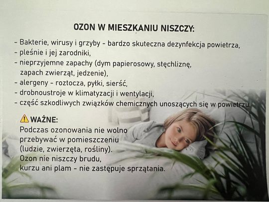 OZONOWANIE profesjonalnym urządzeniem Domów Mieszkań Samochodów