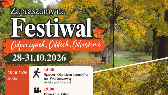 Festiwal "Odpoczynek. Oddech. Odprężenie" w Rymanowie-Zdroju