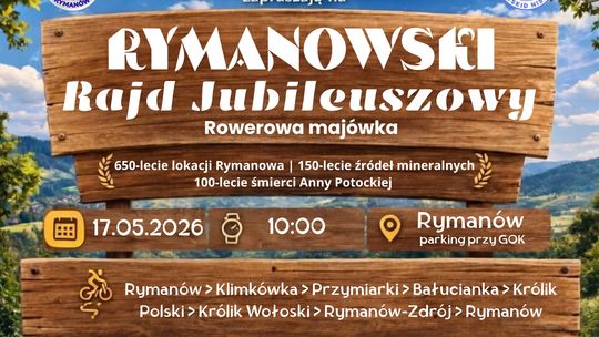 Rymanowski Rajd Jubileuszowy – Rowerowa majówka
