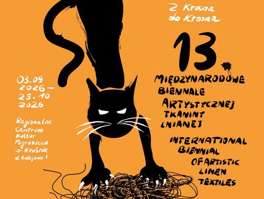 Plakat 13. Międzynarodowego Biennale Artystycznej Tkaniny Lnianej w Krośnie