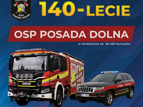 140-lecie istnienia OSP w Posadzie Dolnej i poświęcenie nowych pojazdów