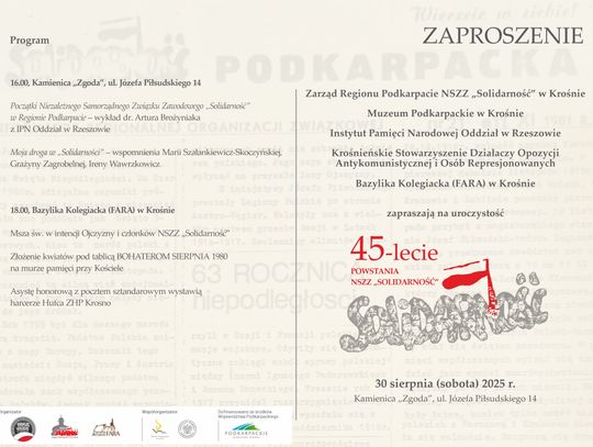 45-lecie powstania NSZZ "Solidarność"