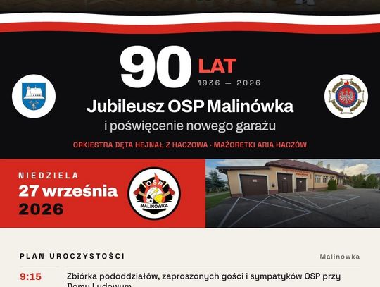90 lat OSP Malinówka i poświęcenie nowego garażu