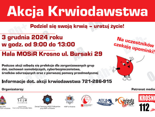 Akcja Krwiodawstwa "Podziel się swoją krwią - uratuj życie!"