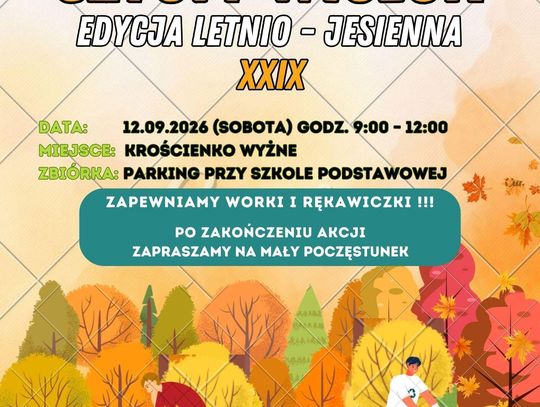 Plakat akcji ekologicznej Czysty Wisłok – Edycja letnio-jesienna XXIX w Krościenku Wyżnym