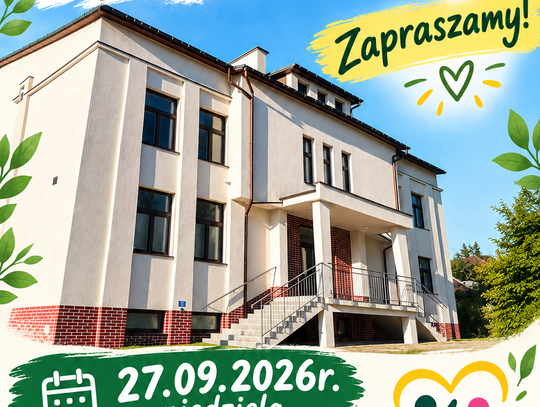 Plakat promujący Dzień Otwarty Punktu dla Rodziny w Korczynie