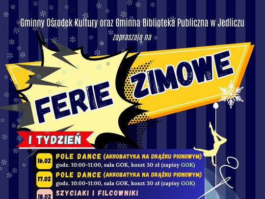 Ferie zimowe w gminie Jedlicze