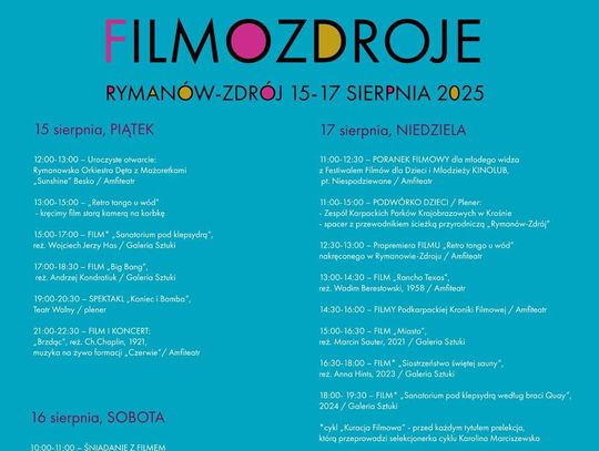 FILMOZDROJE 2025 w Rymanowie-Zdroju