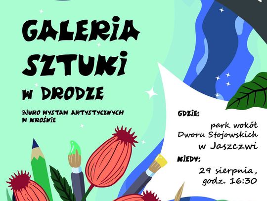 Plakat wydarzenia Galeria sztuki w drodze organizowanego przez Biuro Wystaw Artystycznych w Krośnie
