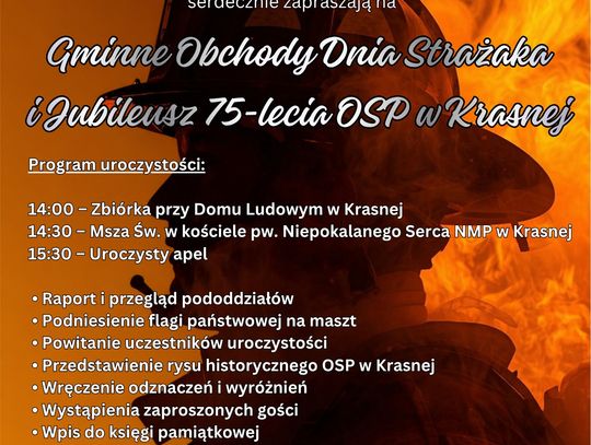 Gminne Obchody Dnia Strażaka i Jubileusz 75-lecia OSP w Krasnej