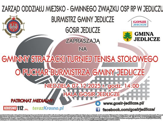 Gminny Strażacki Turniej Tenisa Stołowego o Puchar Burmistrza Gminy Jedlicze