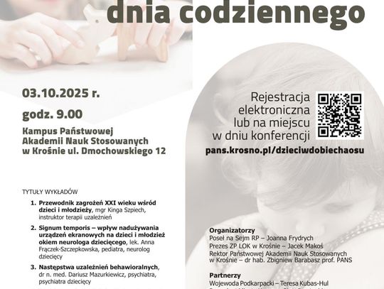 Plakat konferencji II Konferencja Dzieci i młodzież w dobie chaosu dnia codziennego