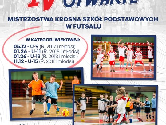 Plakat wydarzenia - IV Otwarte Mistrzostwa Krosna Szkół Podstawowych w Futsalu