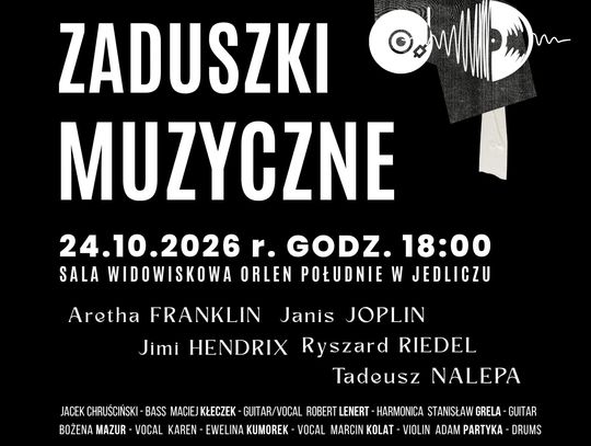 Plakat wydarzenia Jedlickie Zaduszki Muzyczne w Jedliczu 24 października 2026 o godzinie 18:00