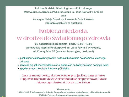 Kobieca niedziela, w drodze do świadomego zdrowia